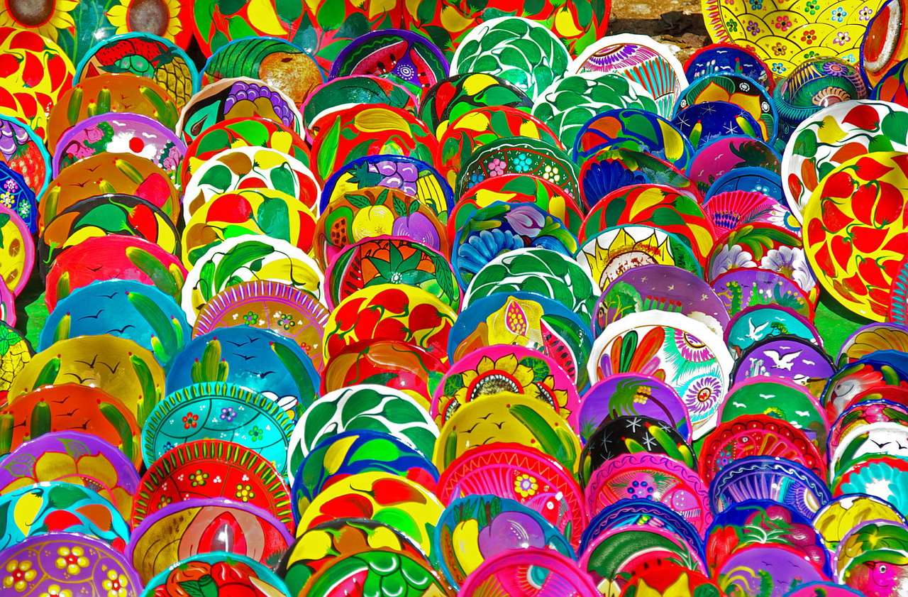 Meksykańskie talerze puzzle online ze zdjęcia