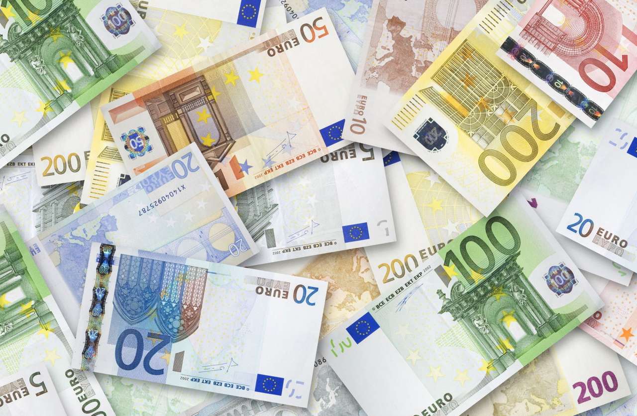 Banknoty Euro puzzle ze zdjęcia