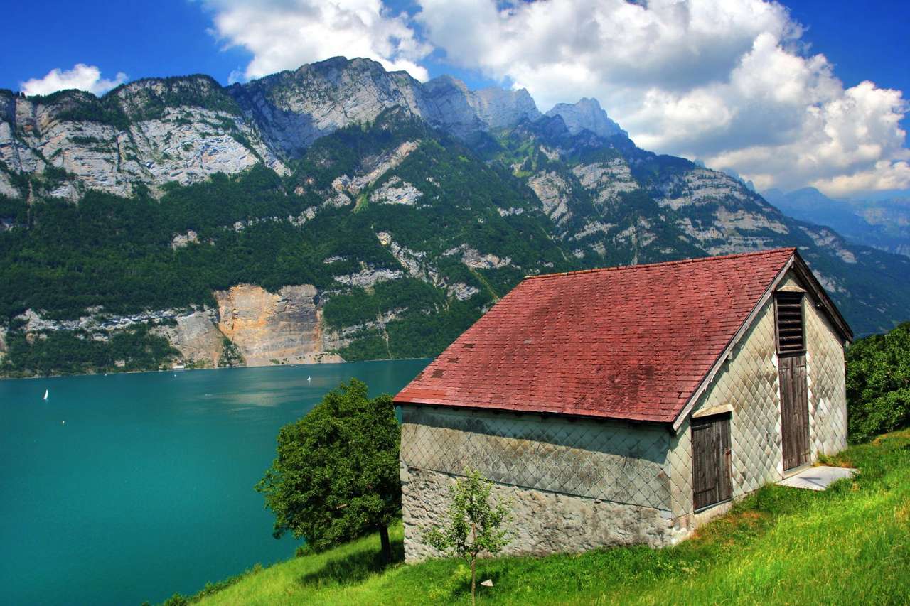 Jezioro Walensee (Szwajcaria) puzzle ze zdjęcia