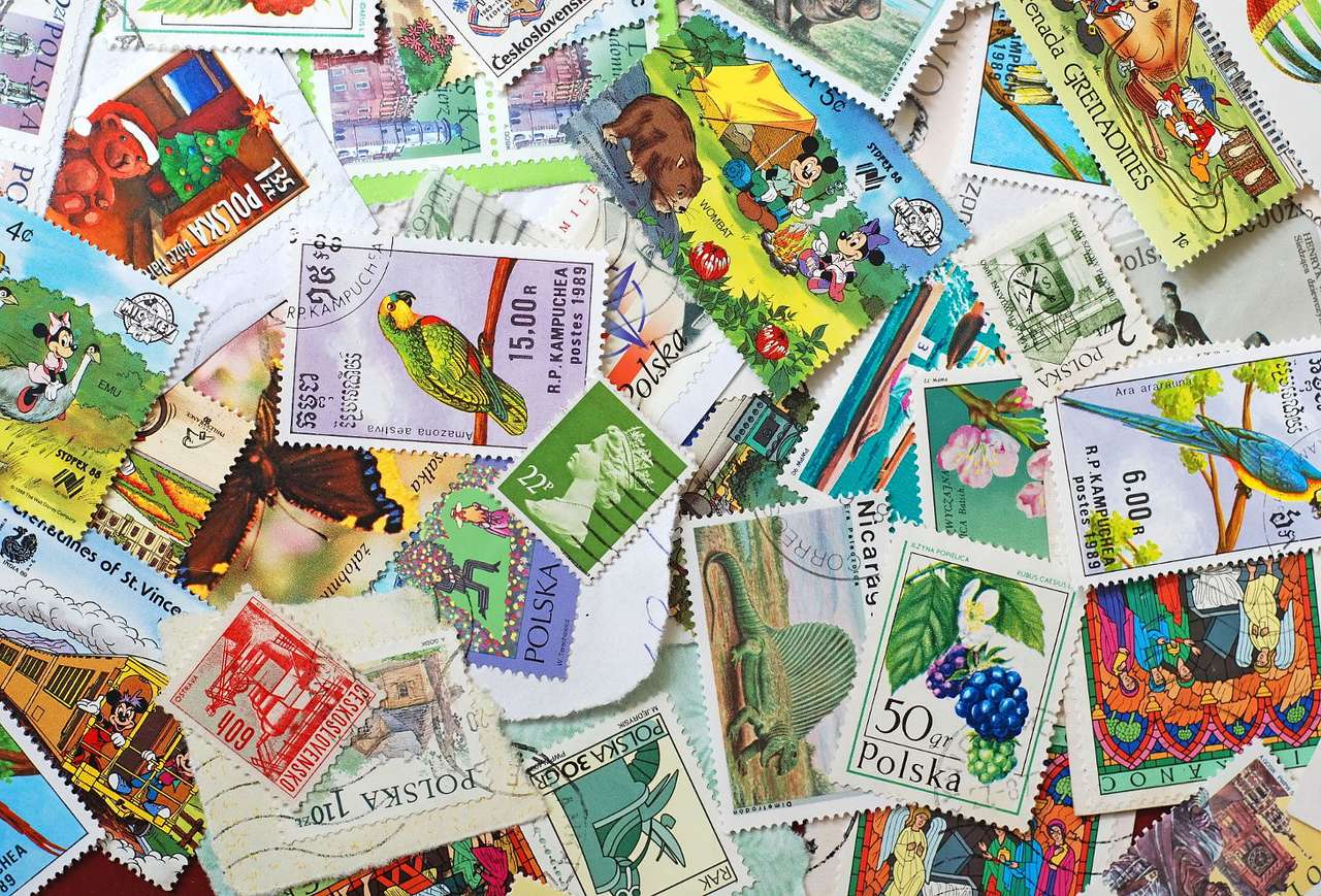Zbiór znaczków puzzle ze zdjęcia