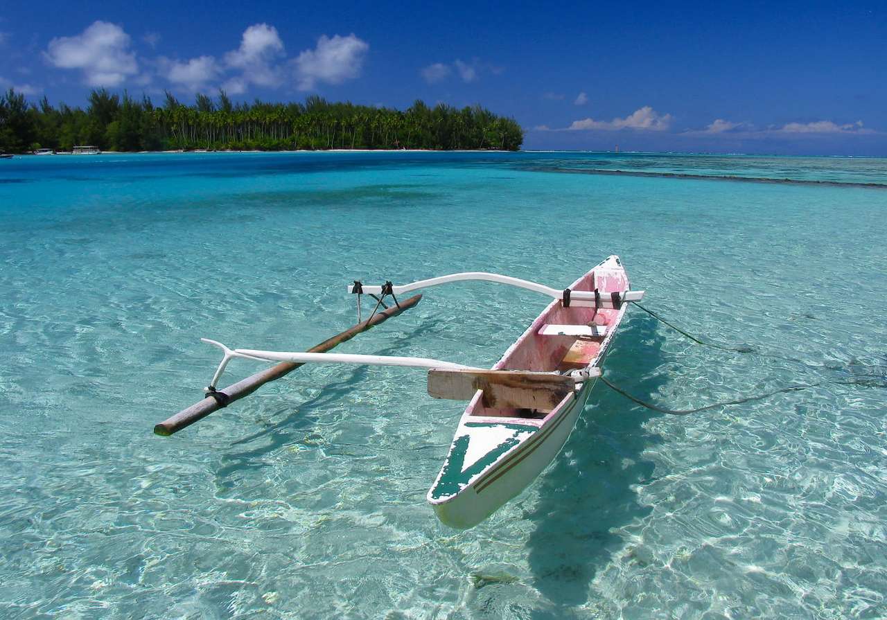 Polinezyjska łódź rybacka puzzle ze zdjęcia