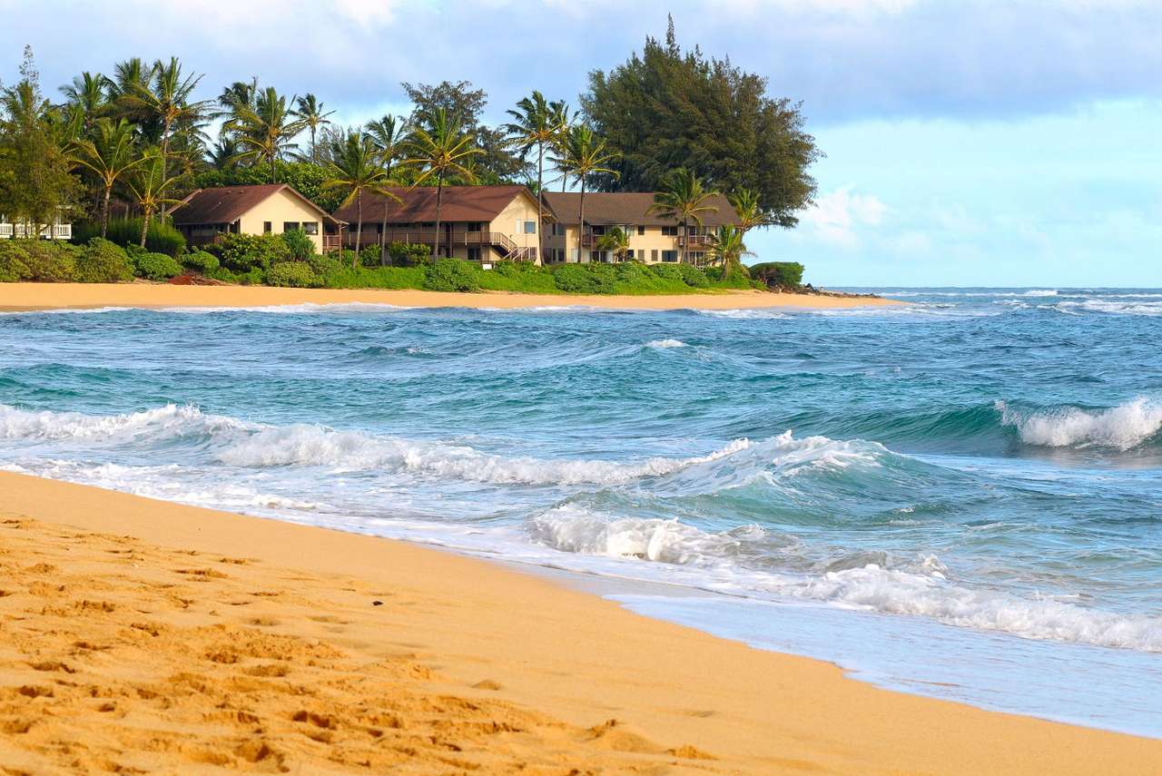 Plaża na wybrzeżu Kauai (USA) puzzle ze zdjęcia