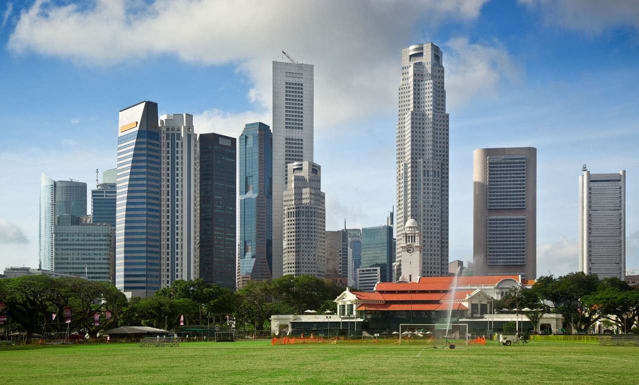 Widok na dzielnicę finansową Singapuru puzzle
