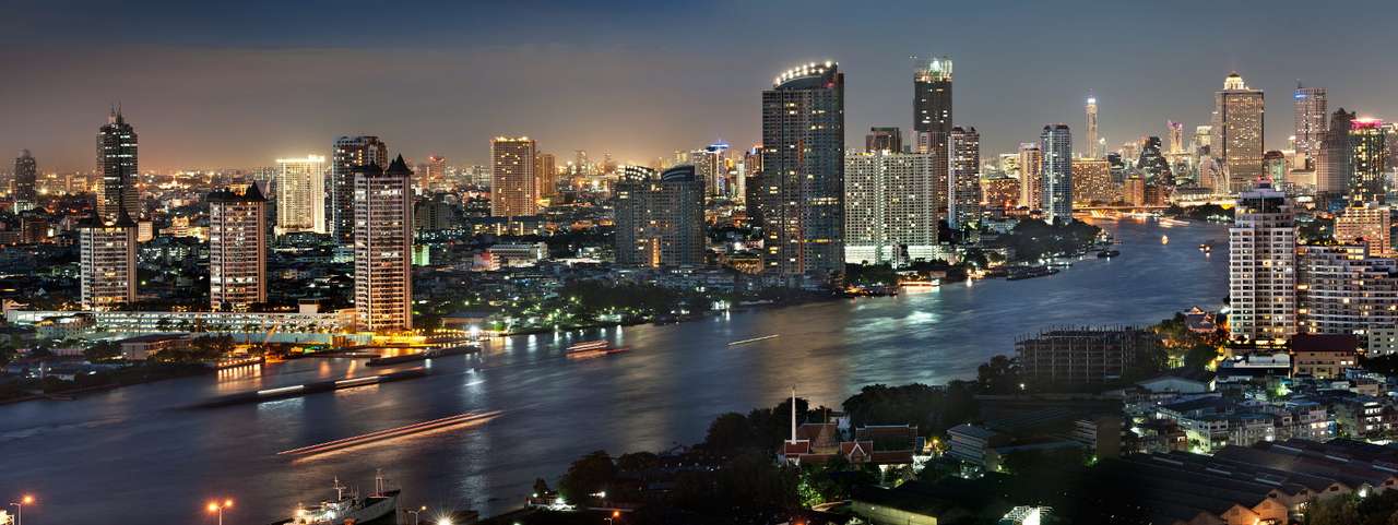 Panorama Bangkoku o zmierzchu (Tajlandia) puzzle