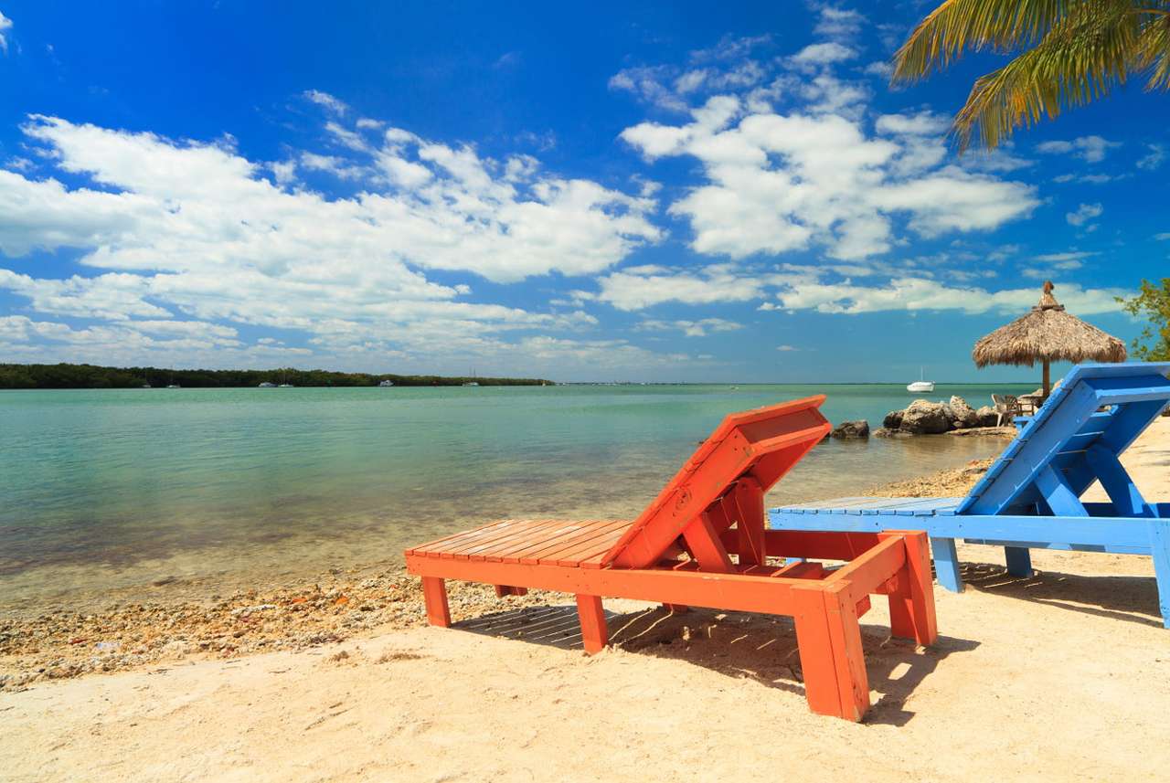 Plaża wyspy z archipelagu Florida Keys (USA) puzzle ze zdjęcia