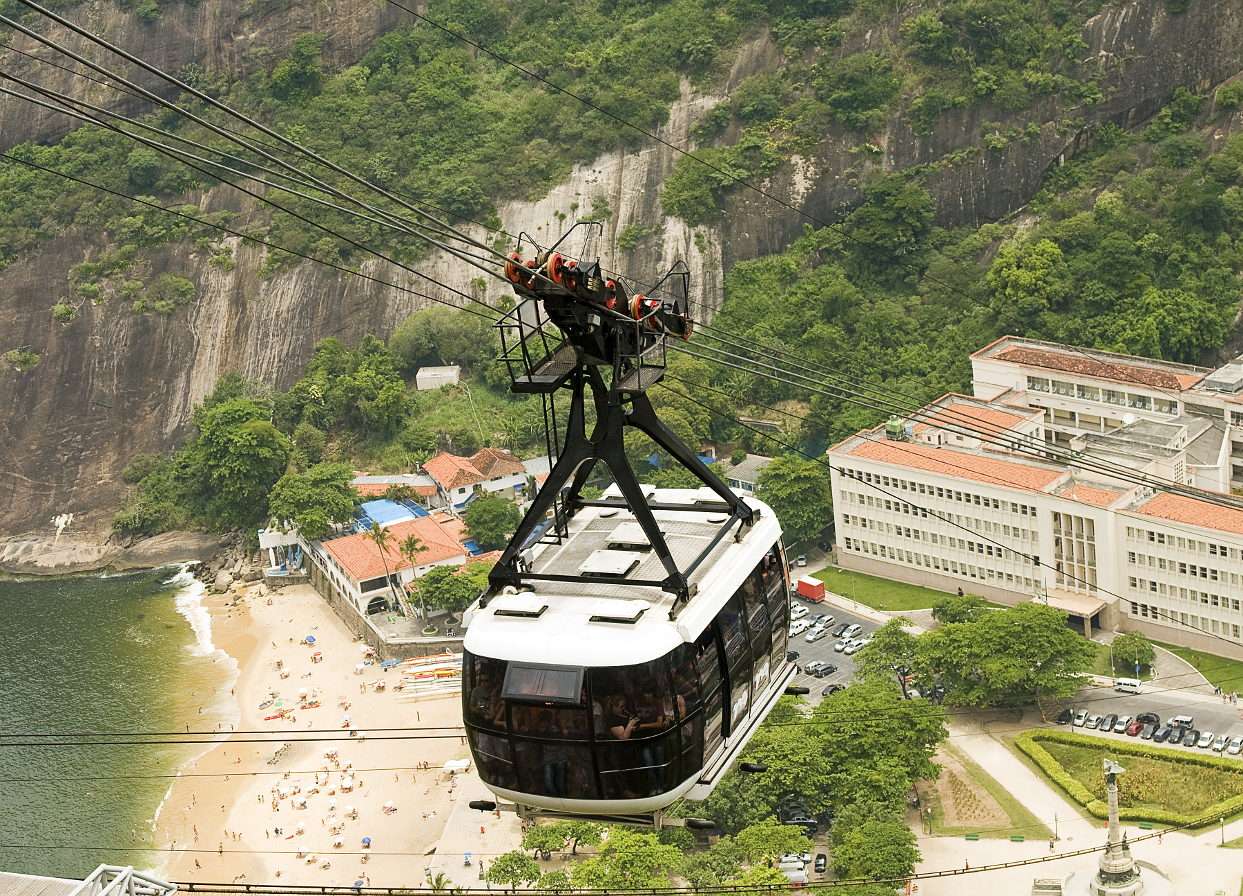 Wagon kolejki linowej nad Rio de Janeiro (Brazylia) puzzle online ze zdjęcia