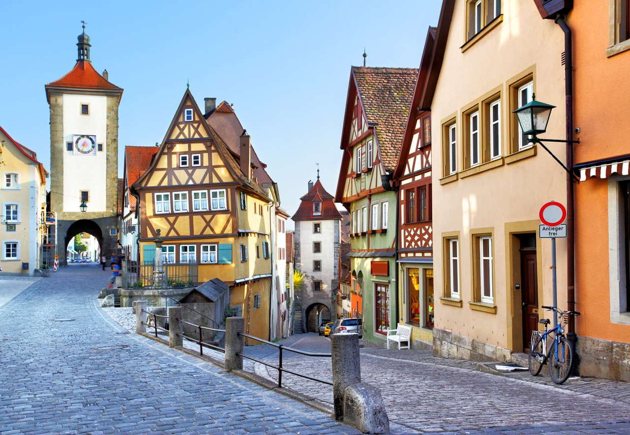Miasto Rothenburg ob der Tauber w Bawarii (Niemcy) puzzle ze zdjęcia