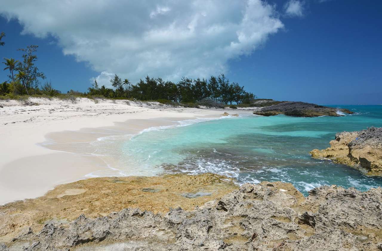 Plaża na Małej Exumie (Bahamy) puzzle