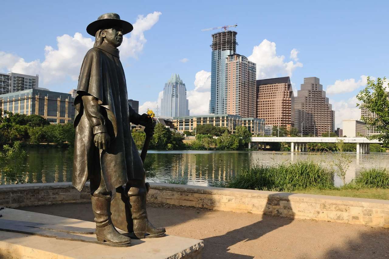 Pomnik Steviego Raya Vaughana w Austin (USA) puzzle online ze zdjęcia