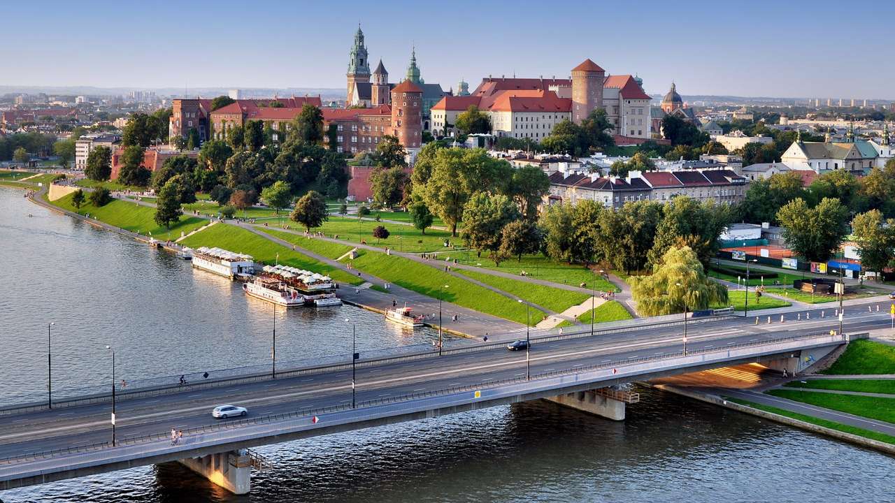 Most Grunwaldzki w Krakowie puzzle ze zdjęcia