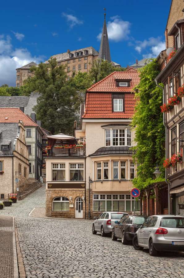 Brukowana ulica w Blankenburgu (Niemcy) puzzle ze zdjęcia