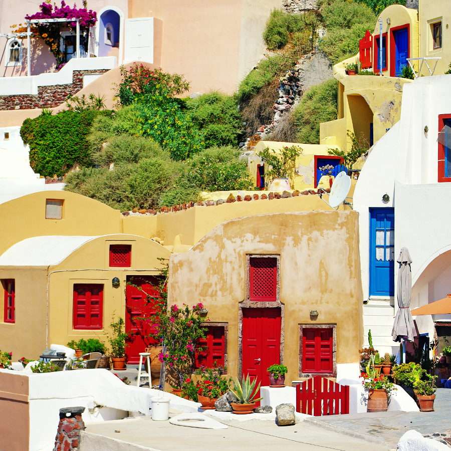 Kolorowe Santorini (Grecja) puzzle