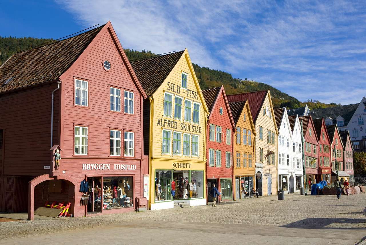 Budynki hanzeatyckie w Bergen (Norwegia) puzzle