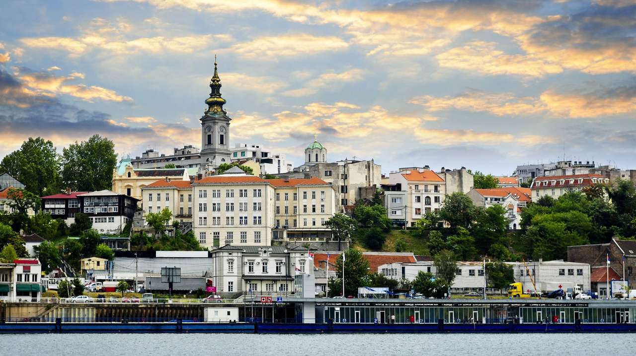 Widok na Belgrad od strony Dunaju (Serbia) puzzle ze zdjęcia