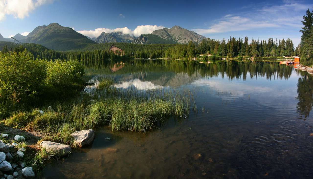 Szczyrbskie Jezioro w Tatrach Wysokich (Słowacja) puzzle ze zdjęcia