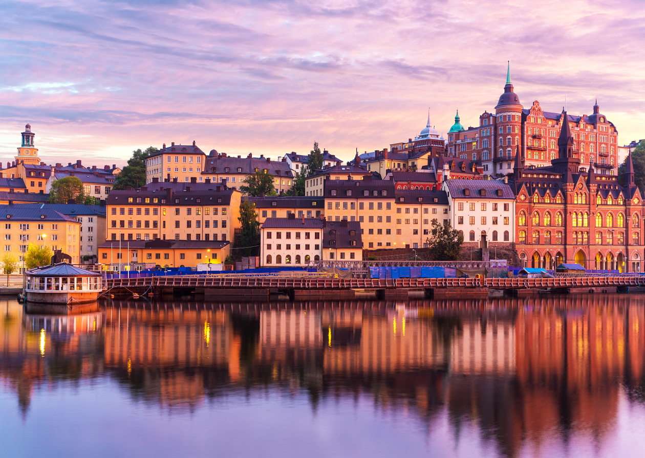 Panorama Starego Miasta w Sztokholmie (Szwecja) puzzle