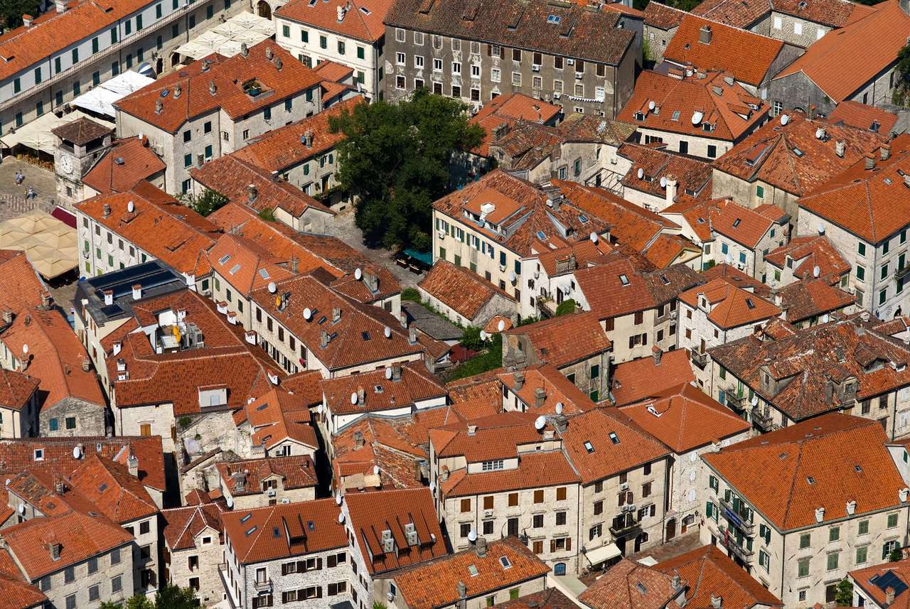 Dachy domów w Kotorze (Czarnogóra) puzzle online