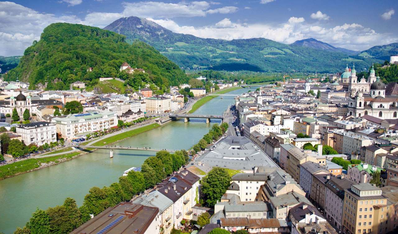 Panorama Salzburga (Austria) puzzle ze zdjęcia