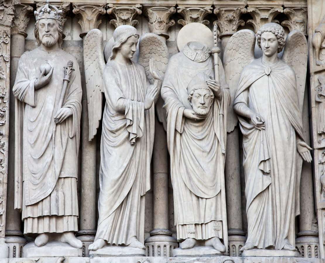 Rzeźby na fasadzie katedry Notre Dame (Francja) puzzle online