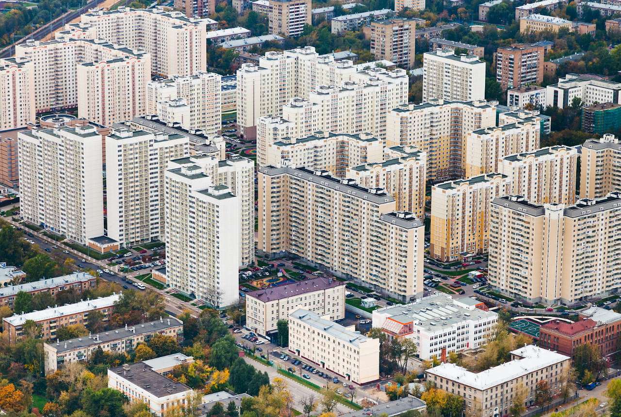 Nowoczesne osiedle mieszkalne w Moskwie (Rosja) puzzle online ze zdjęcia
