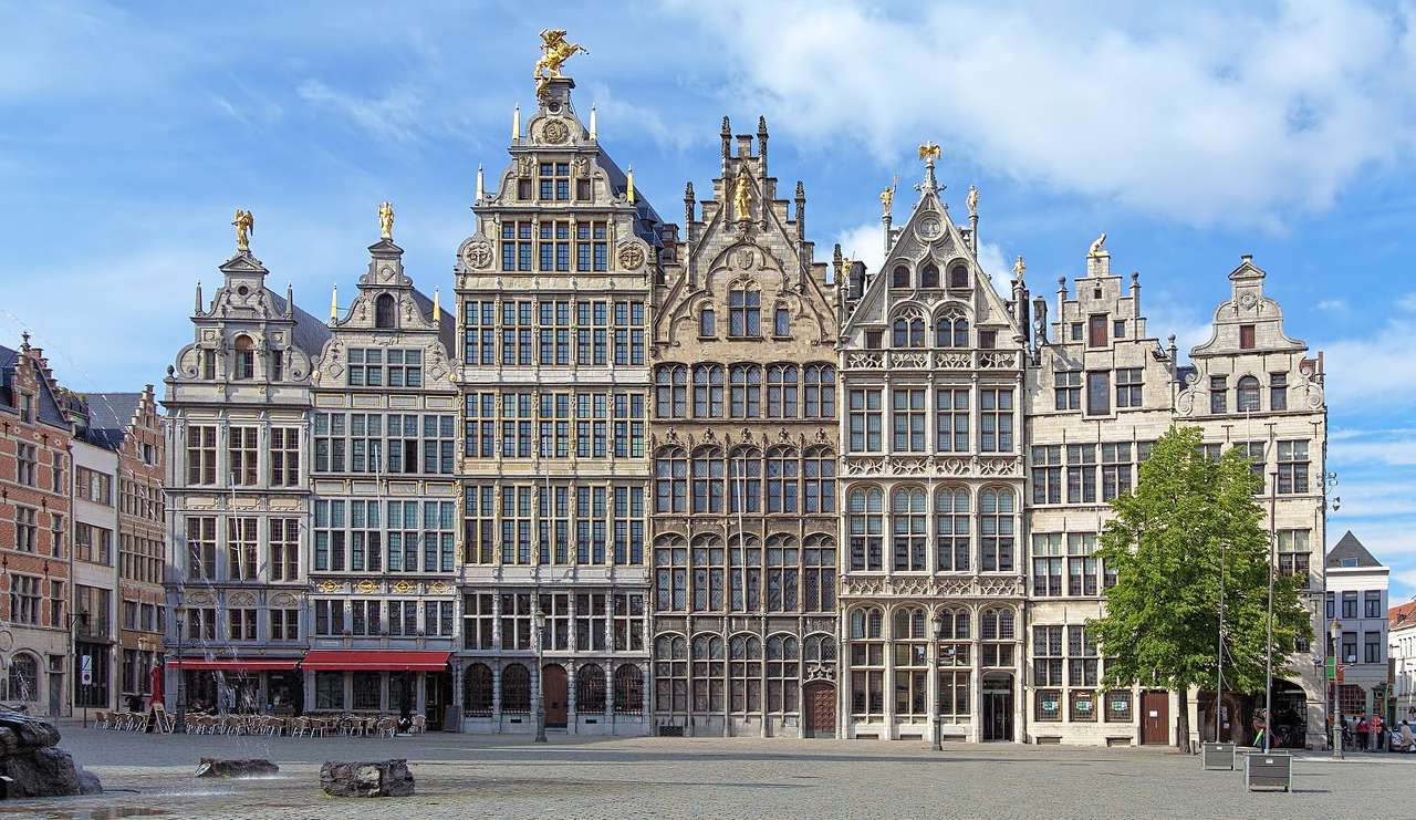 Domy kupieckie w Antwerpii (Belgia) puzzle online ze zdjęcia