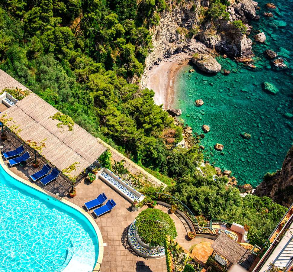Widok z Nastro Azzurro na Wybrzeże Amalfi (Włochy) puzzle online