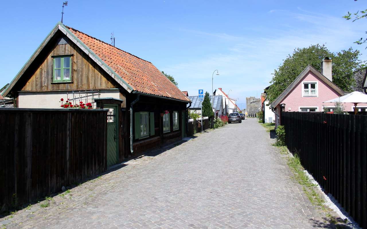 Drewniane płoty w Visby (Szwecja) puzzle ze zdjęcia