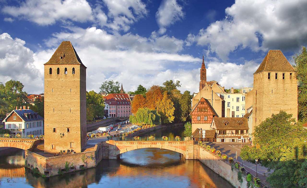Kanały w Strasburgu (Francja) puzzle ze zdjęcia