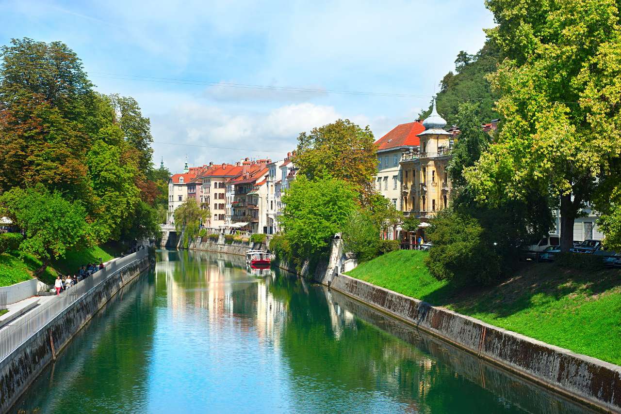 Rzeka Lublanica w Lublanie (Słowenia) puzzle