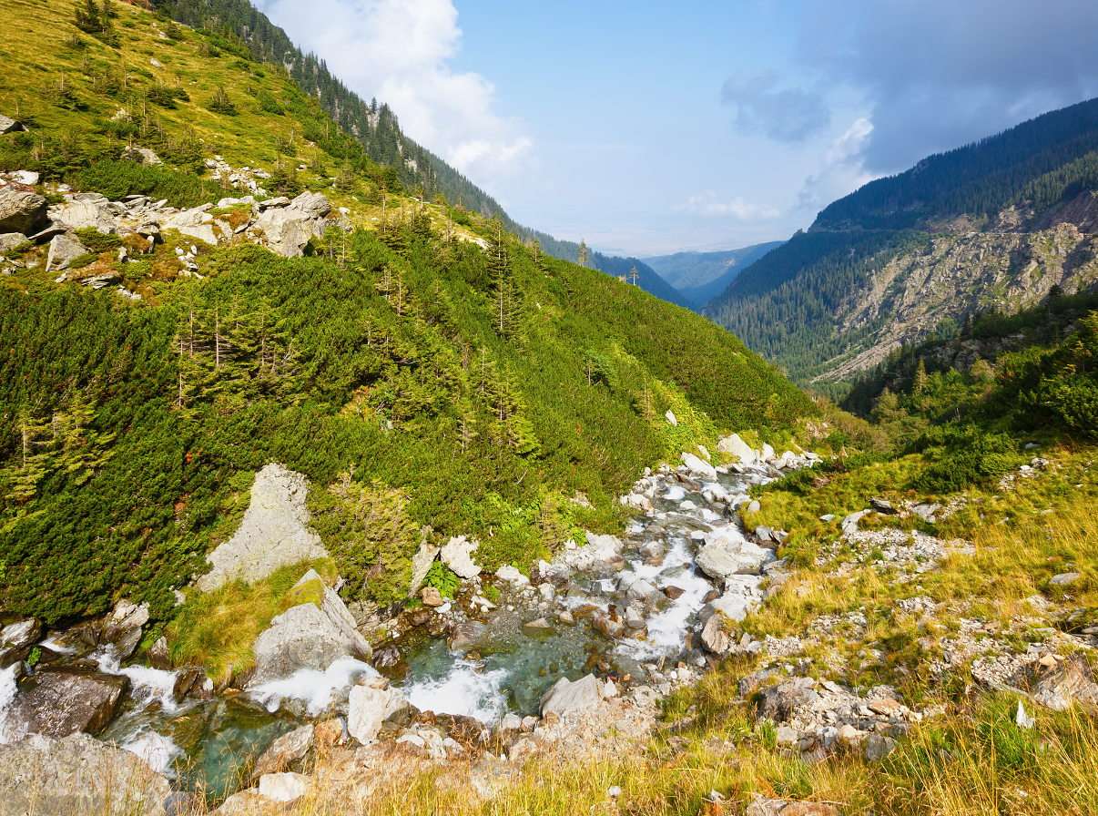Góry Fogaraskie widziane z Drogi Transfogaraskiej (Rumunia) puzzle ze zdjęcia