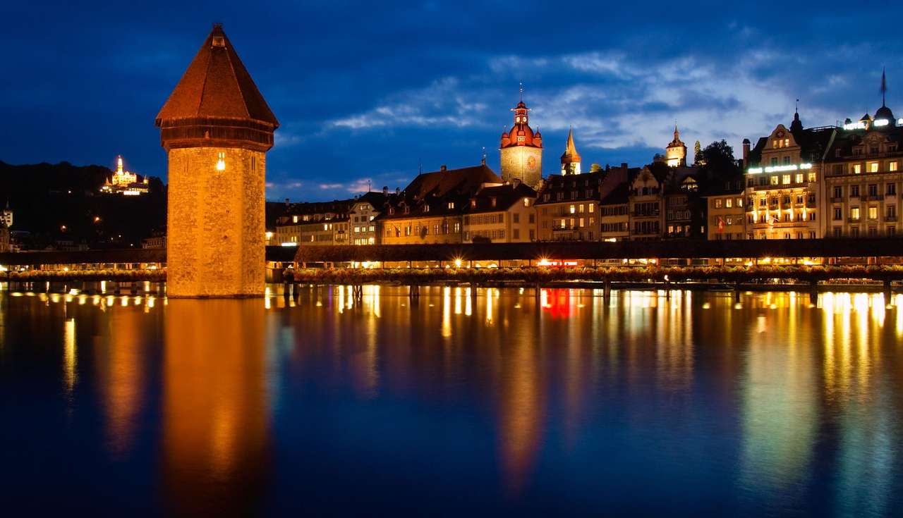 Kapellbrücke w Lucernie (Szwajcaria) puzzle ze zdjęcia