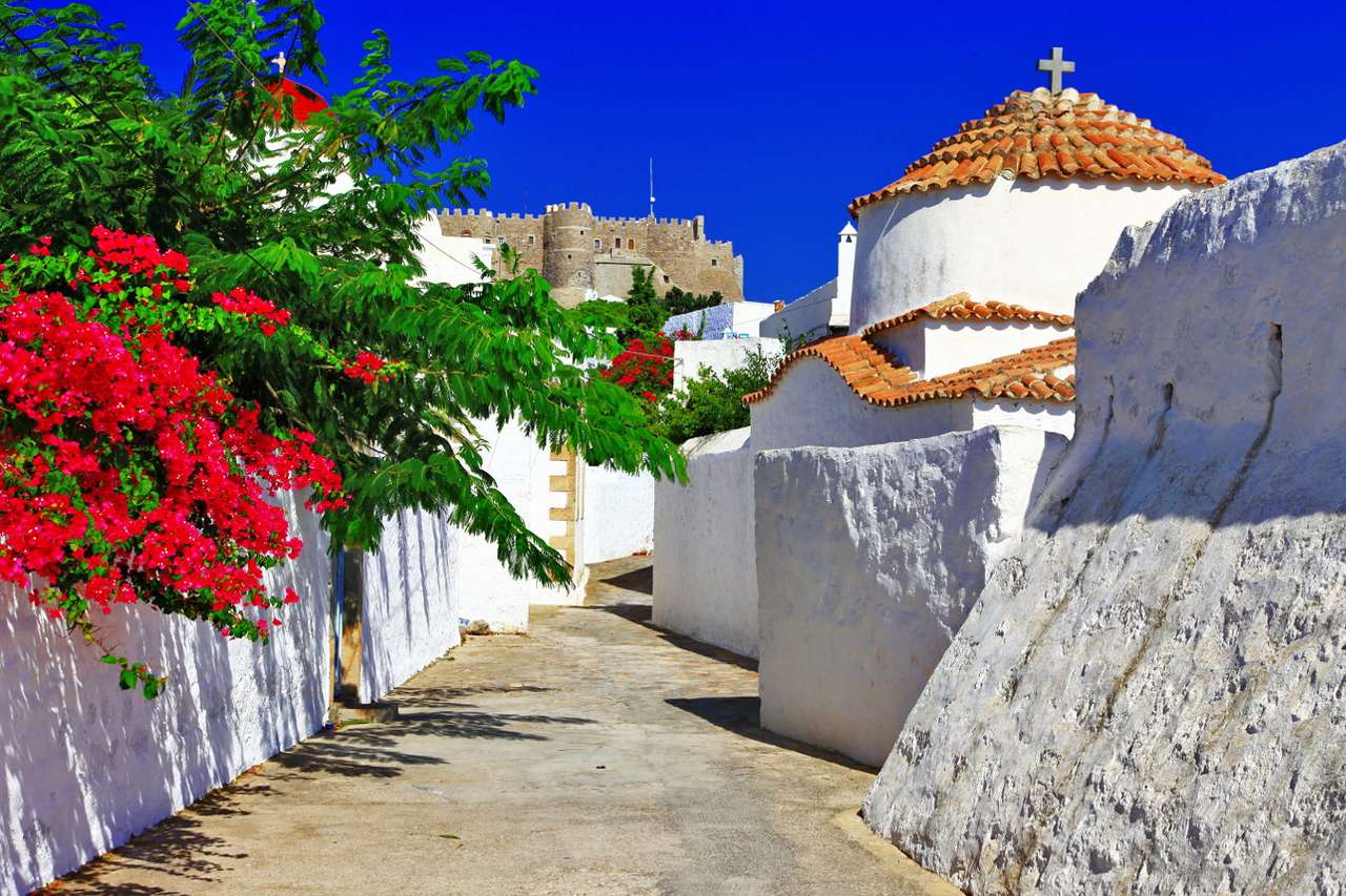 Architektura klasztorna na wyspie Patmos (Grecja) puzzle