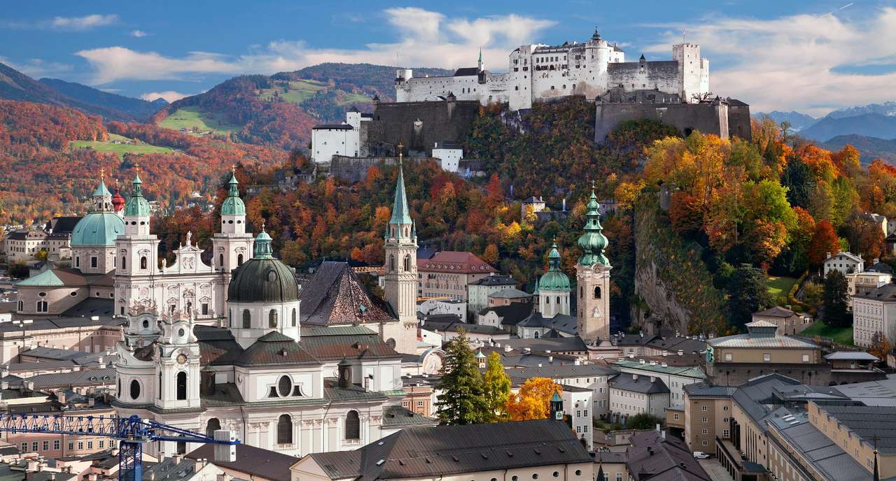 Jesienna panorama Salzburga (Austria) puzzle online ze zdjęcia
