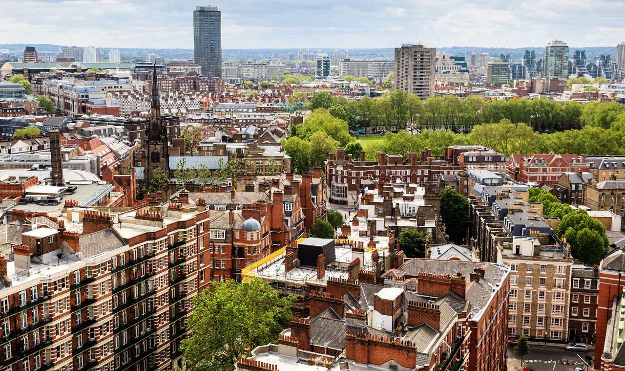 Panorama Londynu z wieży Opactwa Westminster (Wielka Brytania) puzzle online