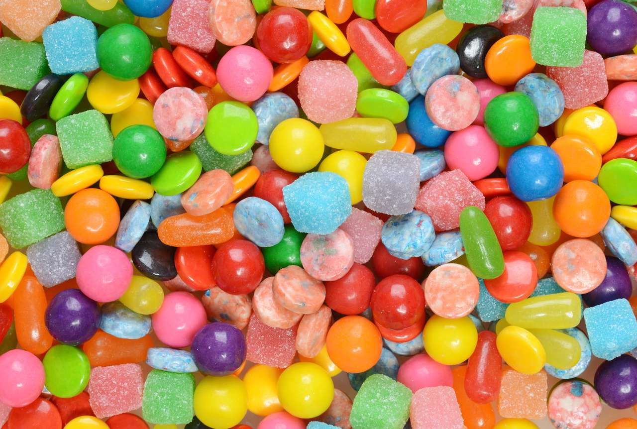 Kolorowe cukierki puzzle ze zdjęcia