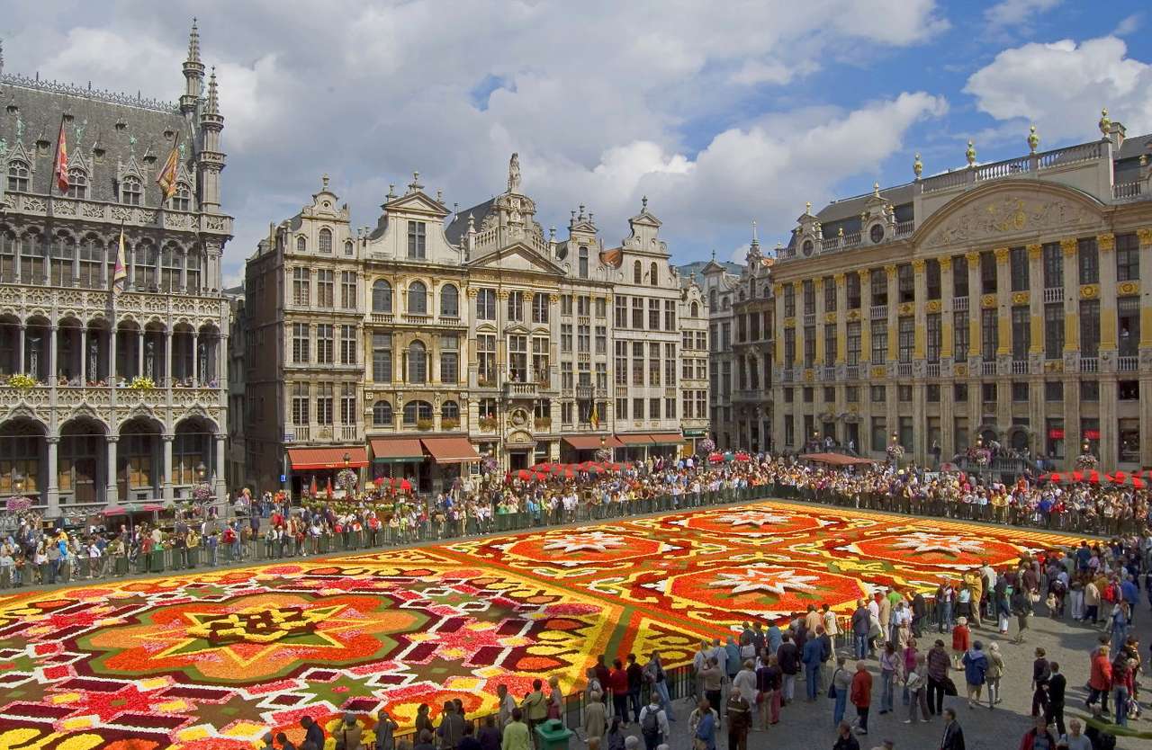Kwiatowy dywan w Brukseli (Belgia) puzzle