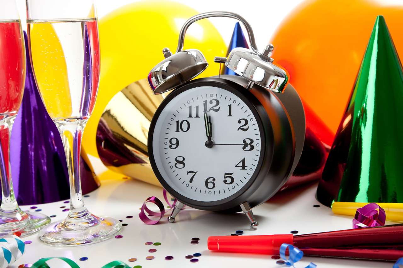 Zegar odmierzający czas do Nowego Roku puzzle ze zdjęcia