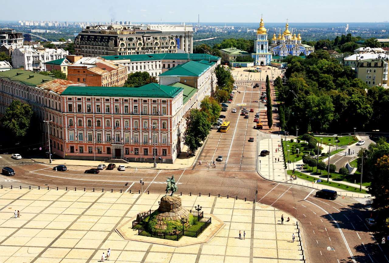 Pomnik Bohdana Chmielnickiego w Kijowie (Ukraina) puzzle online ze zdjęcia
