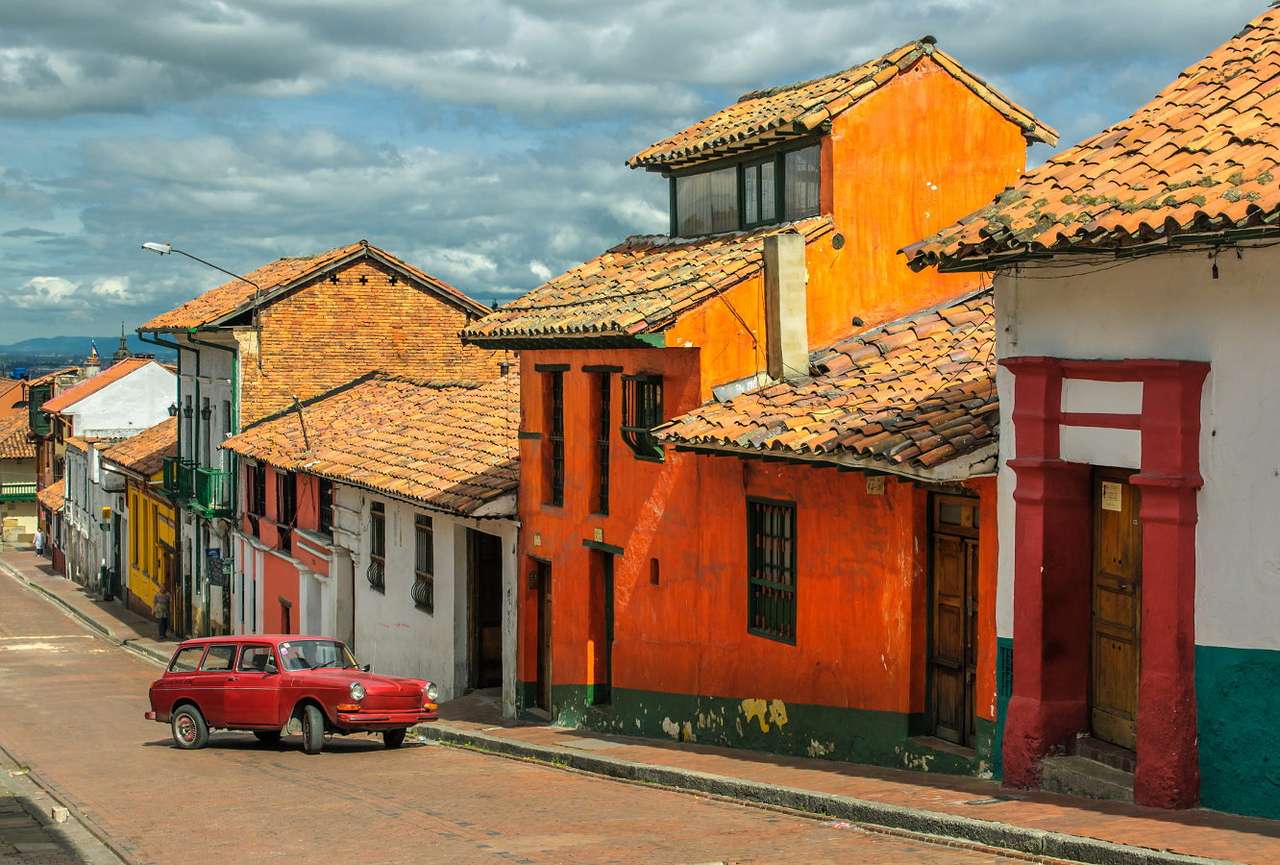 Stare domy w Candelaria (Kolumbia) puzzle ze zdjęcia