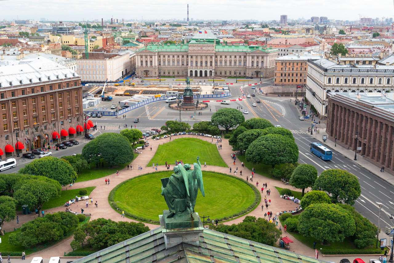 Plac przed Soborem św. Izaaka w Petersburgu (Rosja) puzzle online ze zdjęcia