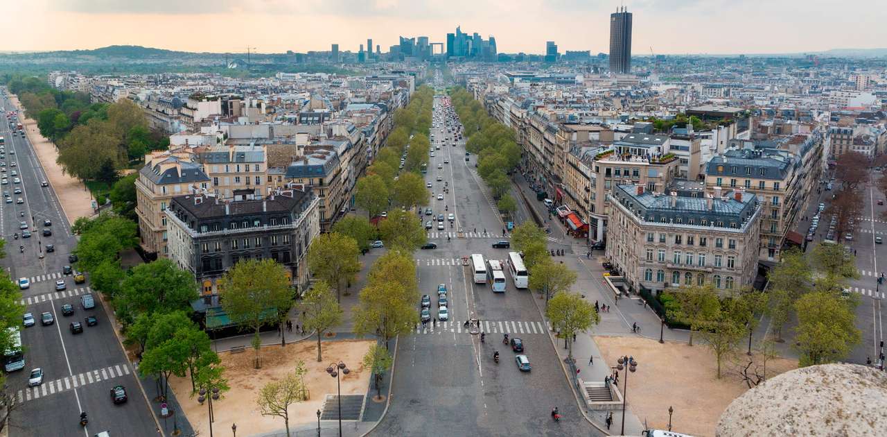 Panorama Paryża z Łuku Triumfalnego (Francja) puzzle online ze zdjęcia