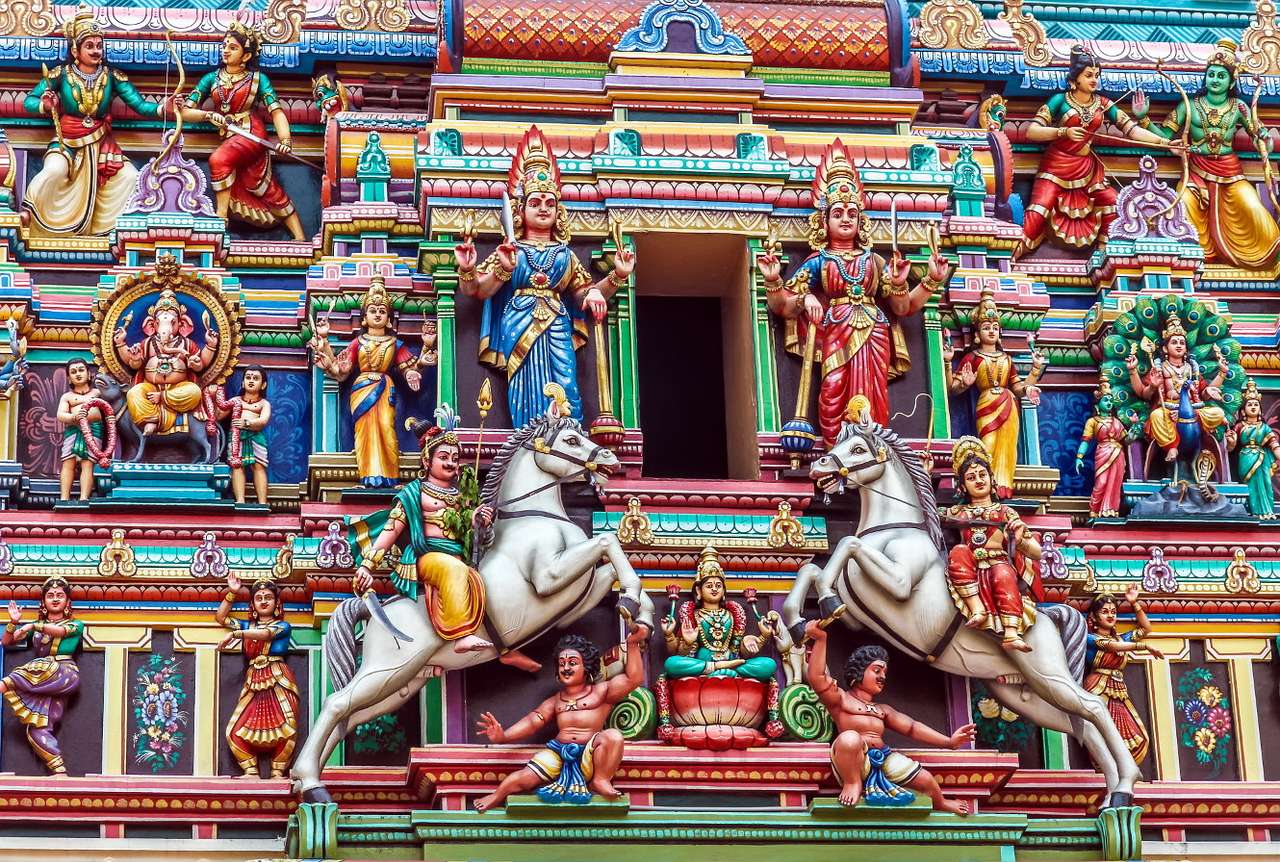 Detal ze świątyni Sri Mahamariamman w Kuala Lumpur (Malezja) puzzle online ze zdjęcia