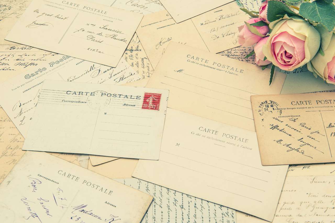Stare listy i kartki pocztowe puzzle online