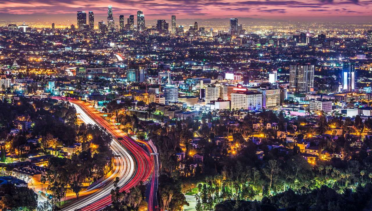 Wschód słońca w Los Angeles (USA) puzzle online ze zdjęcia