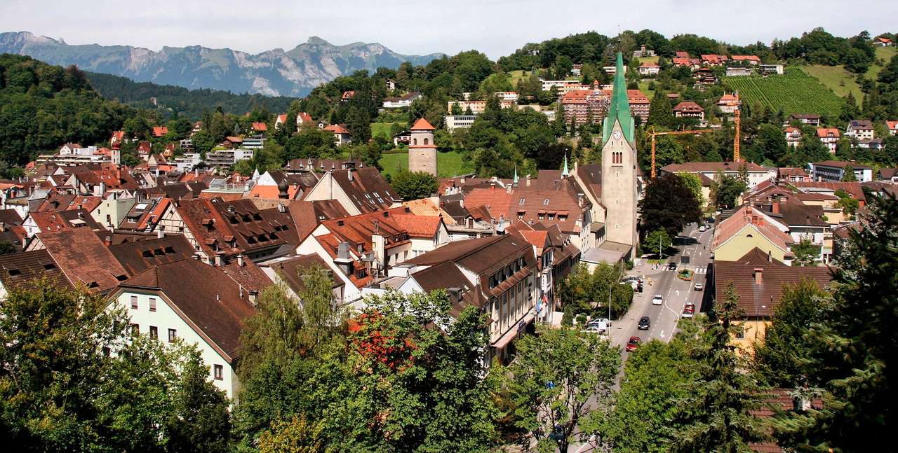 Widok na Feldkirch (Austria) puzzle