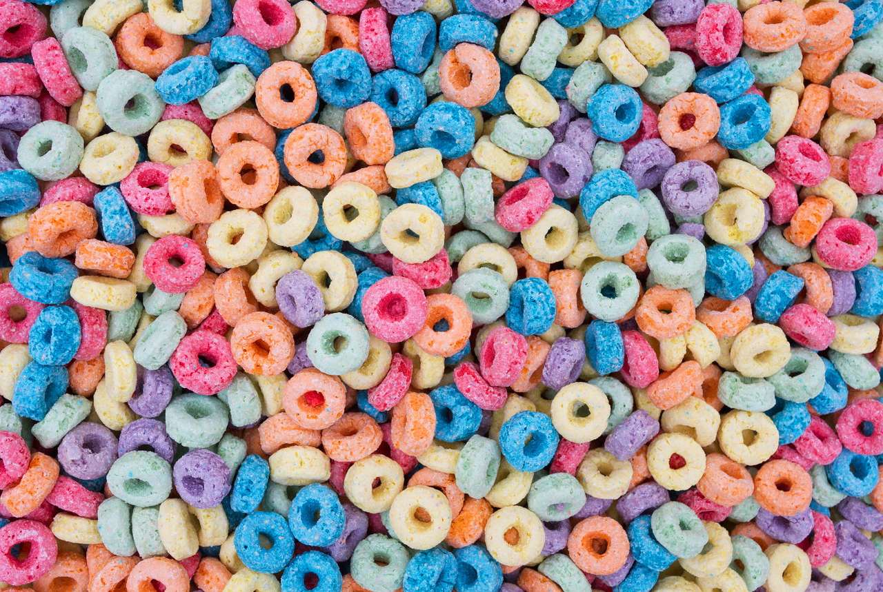 Kolorowe płatki śniadaniowe puzzle online ze zdjęcia