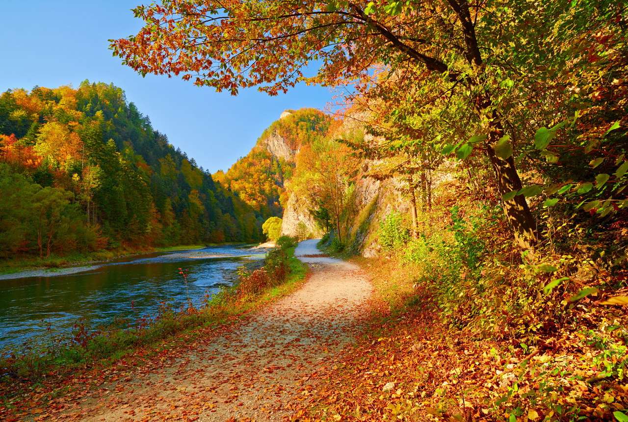 Jesienny krajobraz nad rzeką Dunajec (Słowacja) puzzle online