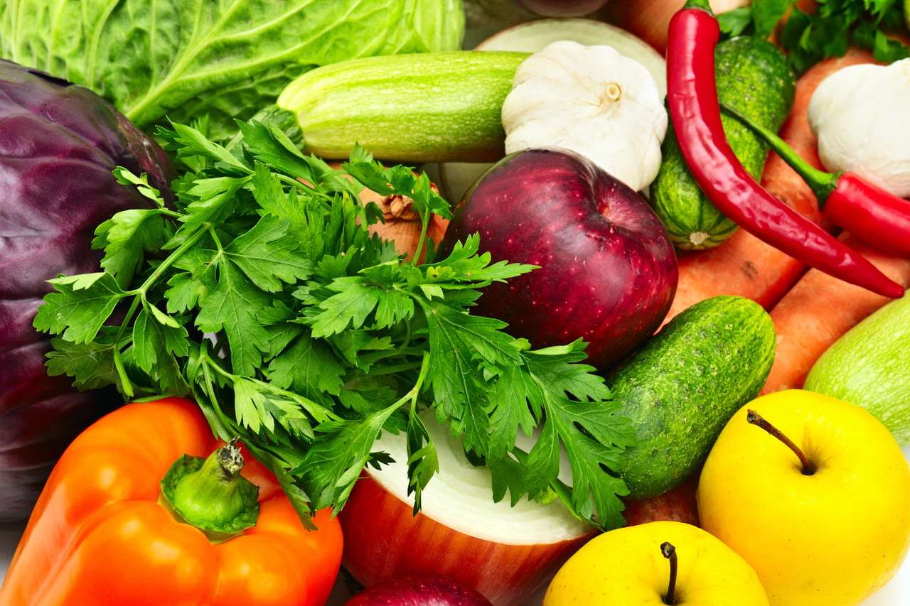 Warzywa, owoce i nać pietruszki puzzle