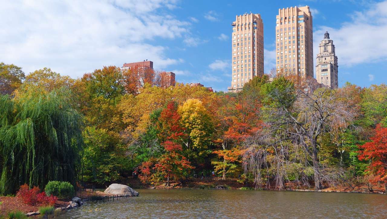 Jezioro w jesiennym Central Parku (USA) puzzle online