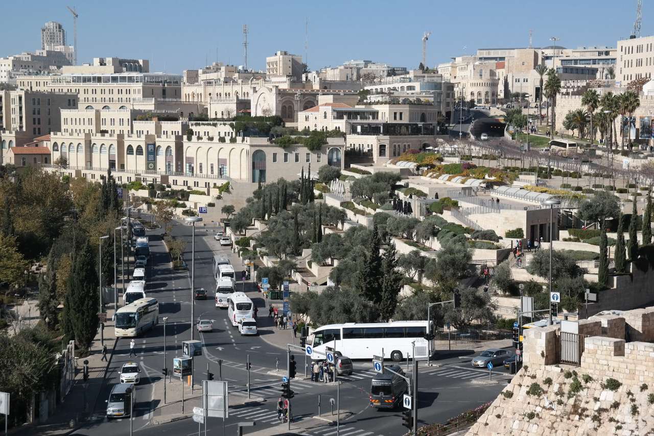 Widok na Jerozolimę z murów obronnych (Izrael) puzzle online